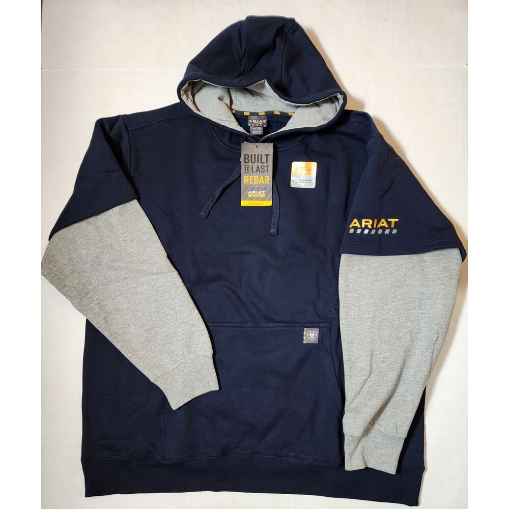 Ariat Rebar Workman Dually Hood Navy Heather Grey XXL